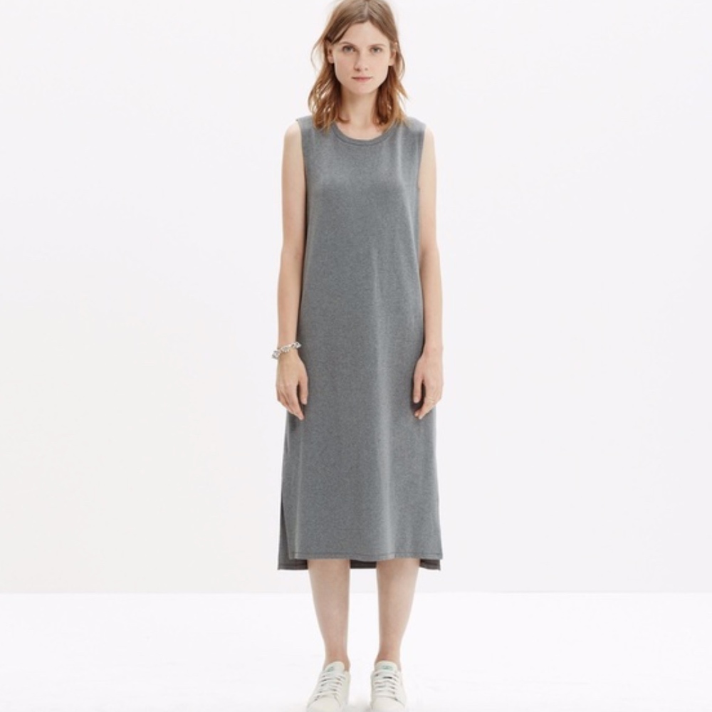 Madewell Sleeveless Midi Gray Dress Medium